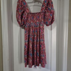 Zara Floral Dress - Pink and Blue